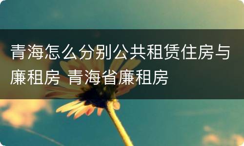 青海怎么分别公共租赁住房与廉租房 青海省廉租房