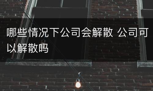 哪些情况下公司会解散 公司可以解散吗