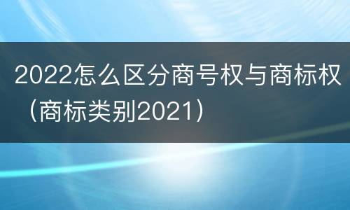 2022怎么区分商号权与商标权（商标类别2021）