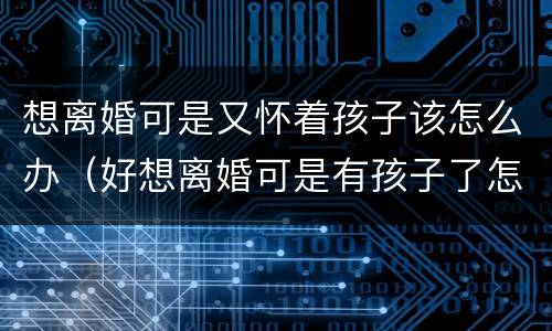 想离婚可是又怀着孩子该怎么办（好想离婚可是有孩子了怎么办）