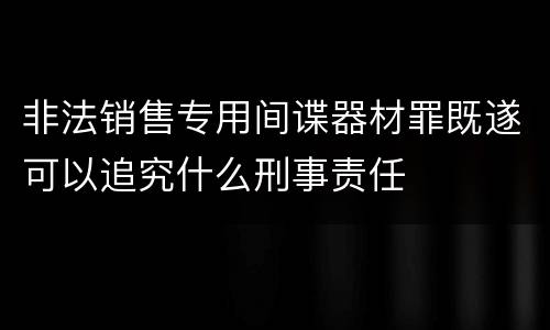 非法销售专用间谍器材罪既遂可以追究什么刑事责任