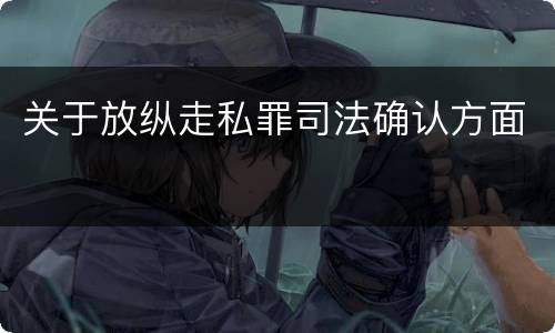 关于放纵走私罪司法确认方面