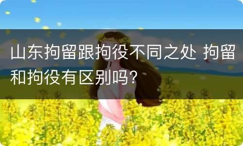 山东拘留跟拘役不同之处 拘留和拘役有区别吗?