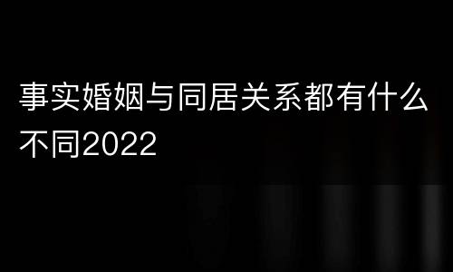 事实婚姻与同居关系都有什么不同2022