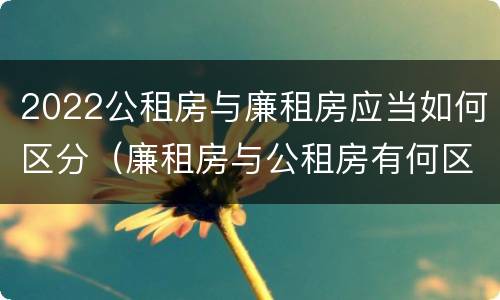 2022公租房与廉租房应当如何区分（廉租房与公租房有何区别）