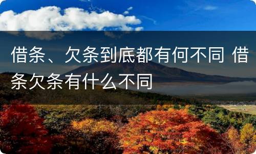 借条、欠条到底都有何不同 借条欠条有什么不同
