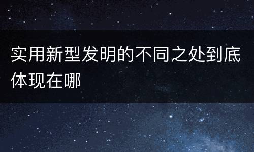 实用新型发明的不同之处到底体现在哪