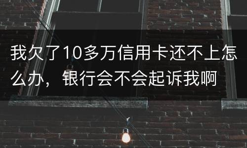 我欠了10多万信用卡还不上怎么办，银行会不会起诉我啊