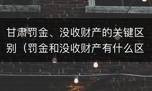 甘肃罚金、没收财产的关键区别（罚金和没收财产有什么区别）