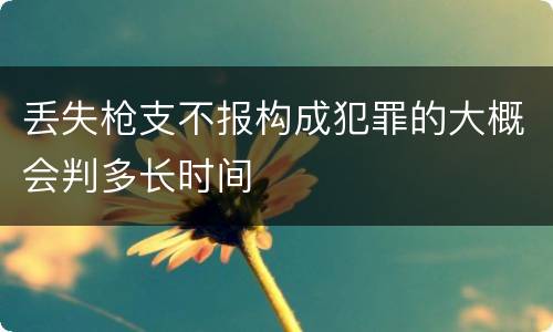 丢失枪支不报构成犯罪的大概会判多长时间