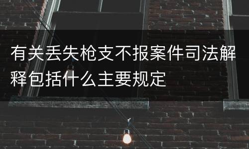 有关丢失枪支不报案件司法解释包括什么主要规定