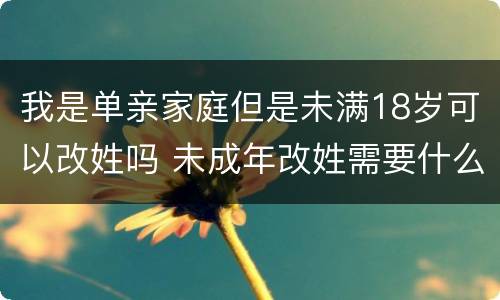 我是单亲家庭但是未满18岁可以改姓吗 未成年改姓需要什么手续,单亲家庭