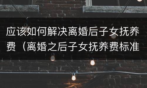 应该如何解决离婚后子女抚养费（离婚之后子女抚养费标准）
