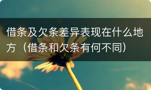 借条及欠条差异表现在什么地方（借条和欠条有何不同）