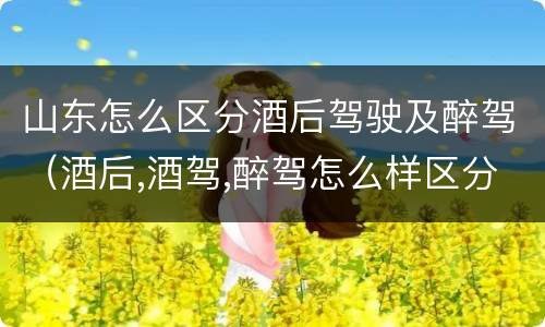 山东怎么区分酒后驾驶及醉驾（酒后,酒驾,醉驾怎么样区分）