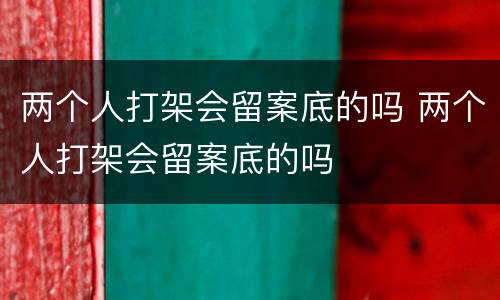 两个人打架会留案底的吗 两个人打架会留案底的吗