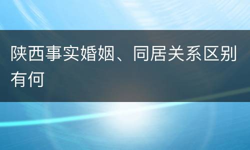 陕西事实婚姻、同居关系区别有何