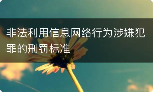 非法利用信息网络行为涉嫌犯罪的刑罚标准