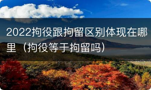 2022拘役跟拘留区别体现在哪里（拘役等于拘留吗）