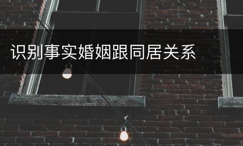识别事实婚姻跟同居关系