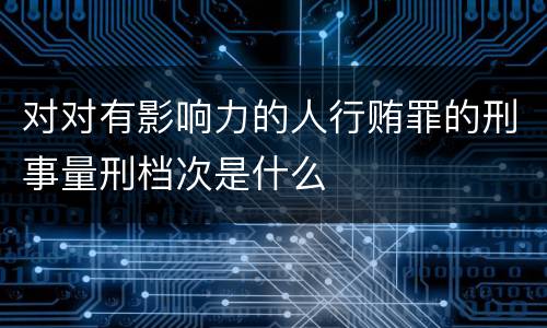 对对有影响力的人行贿罪的刑事量刑档次是什么