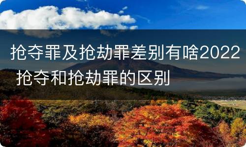 抢夺罪及抢劫罪差别有啥2022 抢夺和抢劫罪的区别