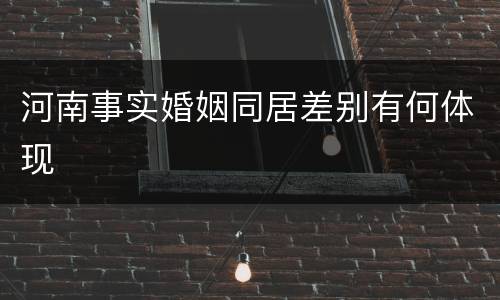 河南事实婚姻同居差别有何体现