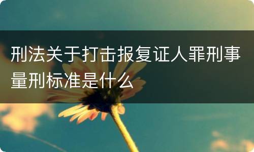 刑法关于打击报复证人罪刑事量刑标准是什么