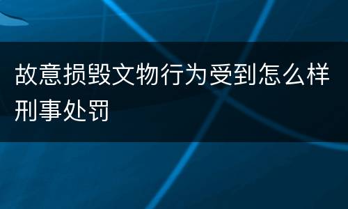 故意损毁文物行为受到怎么样刑事处罚
