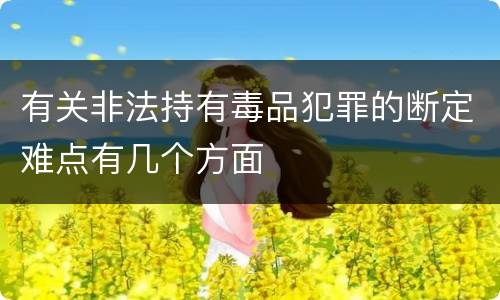 有关非法持有毒品犯罪的断定难点有几个方面