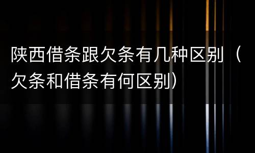 陕西借条跟欠条有几种区别（欠条和借条有何区别）