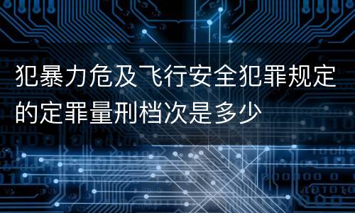 犯暴力危及飞行安全犯罪规定的定罪量刑档次是多少