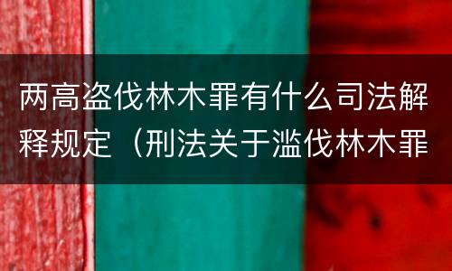两高盗伐林木罪有什么司法解释规定（刑法关于滥伐林木罪的解释）