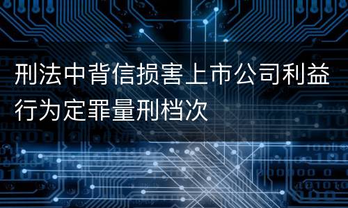 刑法中背信损害上市公司利益行为定罪量刑档次