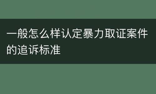 一般怎么样认定暴力取证案件的追诉标准