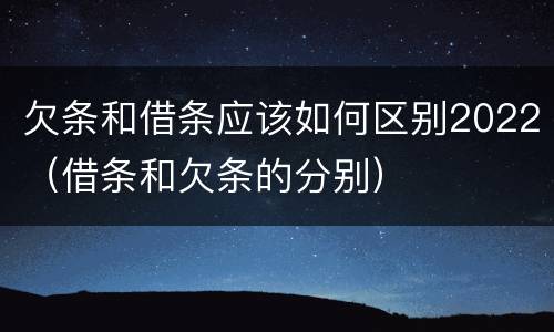 欠条和借条应该如何区别2022（借条和欠条的分别）