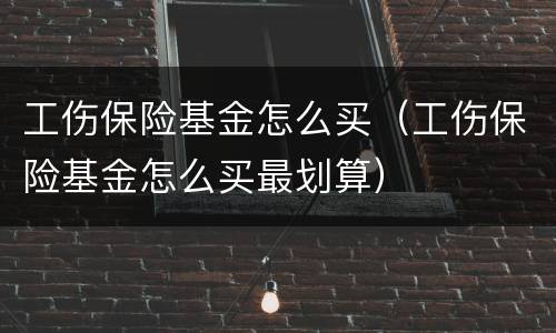 工伤保险基金怎么买（工伤保险基金怎么买最划算）