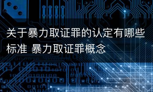 关于暴力取证罪的认定有哪些标准 暴力取证罪概念