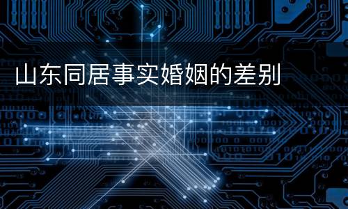 山东同居事实婚姻的差别