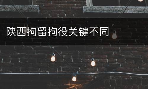陕西拘留拘役关键不同