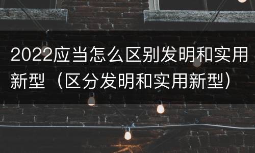 2022应当怎么区别发明和实用新型（区分发明和实用新型）