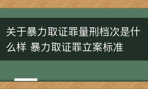 关于暴力取证罪量刑档次是什么样 暴力取证罪立案标准
