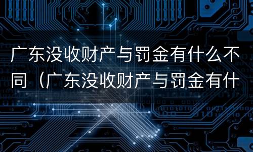 广东没收财产与罚金有什么不同（广东没收财产与罚金有什么不同吗）