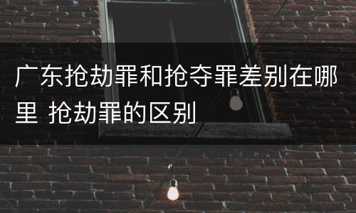 广东抢劫罪和抢夺罪差别在哪里 抢劫罪的区别