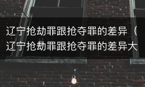 辽宁抢劫罪跟抢夺罪的差异（辽宁抢劫罪跟抢夺罪的差异大吗）