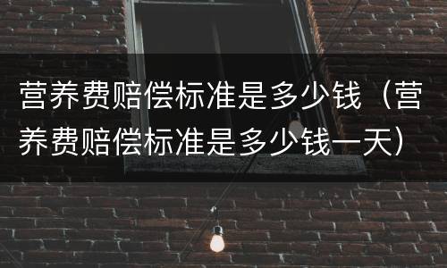 营养费赔偿标准是多少钱（营养费赔偿标准是多少钱一天）