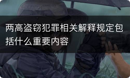 两高盗窃犯罪相关解释规定包括什么重要内容