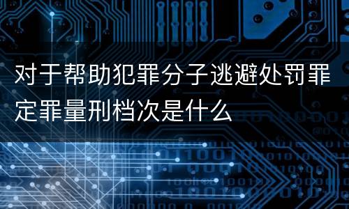 对于帮助犯罪分子逃避处罚罪定罪量刑档次是什么