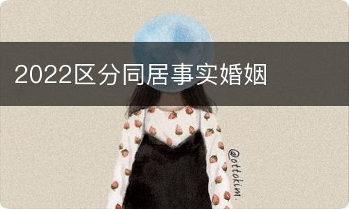 2022区分同居事实婚姻