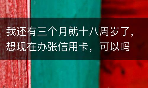 我还有三个月就十八周岁了，想现在办张信用卡，可以吗